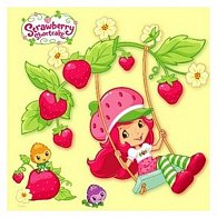 Strawberry Shortcake - omalovánky čtverec s háčkem na zavěšení