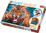 Trefl Puzzle Útok tygra / 600 dílků, Crazy Shapes