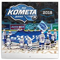 Kalendář poznámkový 2018 - HC Kometa Brno, 30 x 30 cm
