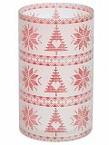 YANKEE CANDLE svícen Red Nordic Frosted Glass 201x119mm