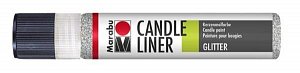 Marabu Candle Liner na svíčky - glitrový stříbrný 25 ml