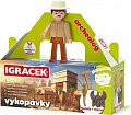 Igráček Archeolog - figurka s egyptskými vykopávkami mumie a sošky boha Hora