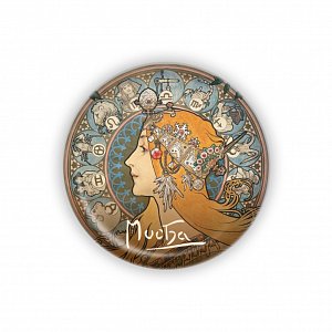 Kovový otvírák Alfons Mucha - Zodiak, ø 5,8 cm