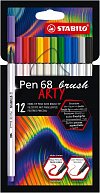 Fixa STABILO Pen 68 brush sada 12 ks v pouzdru"ARTY"