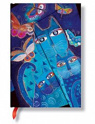 Zápisník - Blue Cats & Butterflies, mini 95x140
