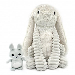 Ptipotos Plyšový králík Toudou šedý (máma s miminkem) 24 cm