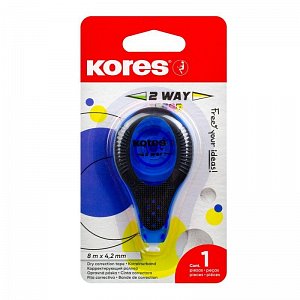 Korekční strojek Kores 2WAY 8 m × 4,2 mm, mix 5 neonových barev