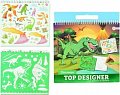 Blok se šablonami s nálepkami dinosaurus 26x29cm