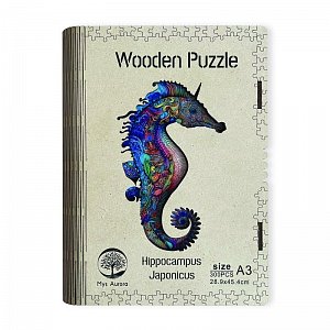 Dřevěné puzzle/Mořský koník A3