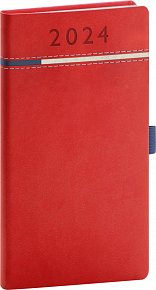 Diář 2024: Tomy - červenomodrý, kapesní, 9 × 15,5 cm