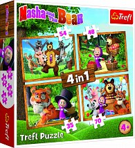 Trefl Puzzle Máša a medvěd 4v1 (35,48,54,70 dílků)