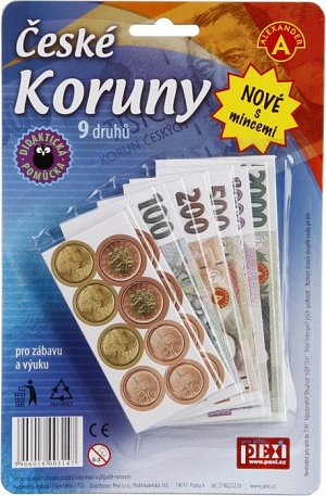 České koruny - peníze do hry na kartě