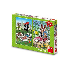Krtek se raduje: puzzle 2x48 dílků