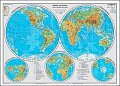 Zemské polokoule obecně geografická mapa