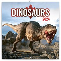 Kalendář 2024 poznámkový: Dinosauři, 30 × 30 cm