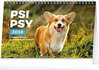 Kalendář stolní 2018 - Psi – Psy CZ/SK, 23,1 x 14,5 cm