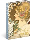 Diář 18měsíční 2024/2025 Petito - Alfons Mucha, 11 × 17 cm