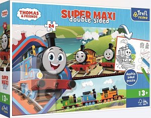 Trefl Puzzle Mašinka Tomáš s přáteli Super maxi 24 dílků - oboustranné