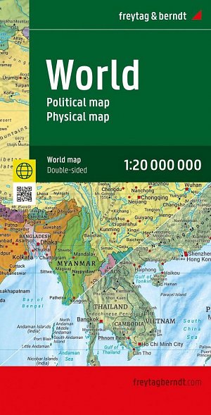 Mapa světa 1:20.000.000 / politická - fyzická, složená mapa