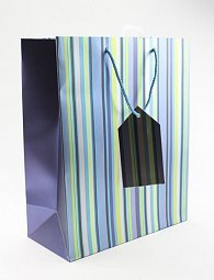 Taška large Proužky modrá - Dárkové tašky