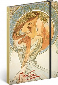 Notes Alfons Mucha - Poezie, linkovaný, 13 × 21 cm