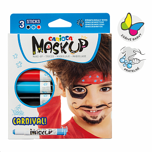 Carioca obličejové barvy v tyčince Carnival, 3 ks