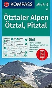 Ötztaler Alpen, Ötztal, Pitztal 1:50 000 / turistická mapa KOMPASS 43, 1.  vydání