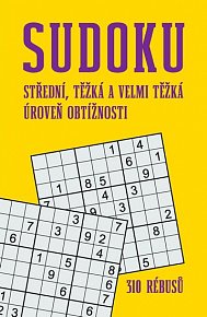 Sudoku - střední a těžká a velmi těžká úroveň obtížnosti - 310 rébusů (žlutá)