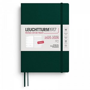 Weekly Planner & Notebook 2026 Medium (A5) 18 Months Forest Green