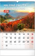 NOTIQUE Nástenný kalendár Malebné zákutia Slovenska 2025 s extra veľkým kalendáriom, 33 x 46 cm