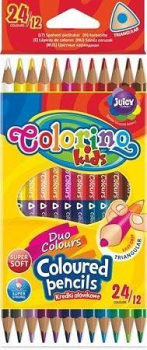 Colorino Pastelky trojhranné oboustranné 24 barev