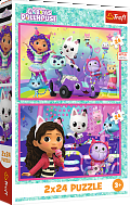 Puzzle Hraní s Gabby 2v1 Gábinčin kouzelný domeček  2x24 dílků