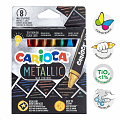 Carioca voskovky trojhranné Metallic, 8 ks