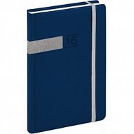 Diář 2016 - Twill - Denní B6, modrostříbrná,  11 x 17 cm