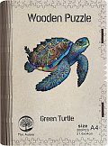 Wooden puzzle Green Turtle A4