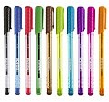 Kores Kuličkové pero K1 Pen Super Slide 1 mm - sada 10 barev(modrá, černá, červená, zelená, tyrkysová, světle zelená, fialová, růžová, oranžová, hnědá)