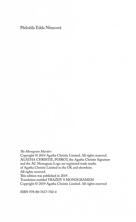 Náhled Vraždy s monogramem, 2.  vydání