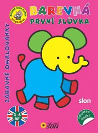Slon - Barevná první slůvka s anglickými slovíčky - Zábavné omalovánky