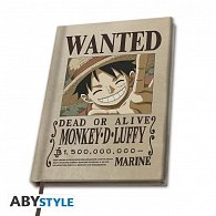 One Piece Zápisník Wanted Luffy A5