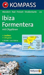 Ibiza, Formentera mit Cityplänen 1:50 000 / turistická mapa KOMPASS 239