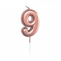 Svíčka dortová rose gold 5 cm číslo 9