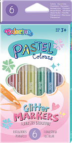 Colorino popisovače se třpytkami Pastel, kulaté, 6 barev