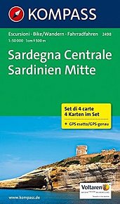 Sardegna Centrale, Sardinien Mitte 1:50 000 / sada 4 turistických map KOMPASS 2498