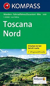 Toscana Nord 2439 1:50 000 / sada 3 turistických map KOMPASS 2439