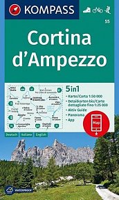 Cortina d´Ampezzo 1:50 000 / turistická mapa KOMPASS 55, 1.  vydání