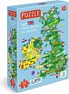 Puzzle Mapa Velké Británie a Severního Irska 100 dílků