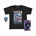 Funko pocket POP & Tee: Marvel - Captain America (velikost XL)