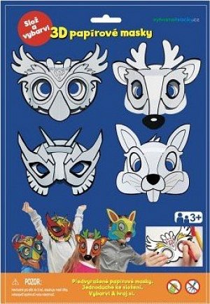 3D Karnevalové masky - sova, jelen, králíček, superhrdina