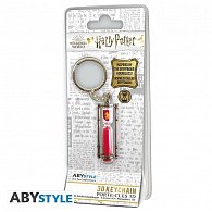 Harry Potter 3D kovová klíčenka - Přesýpací hodiny Nebelvír