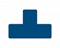 djois podlahové samolepicí značení - tvar T, 15 x 5 cm, modré, 10 ks